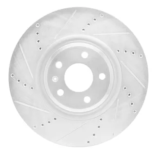 R1 Concepts EDZ-73067L Brake Rotor Drilled and Slotted Silver